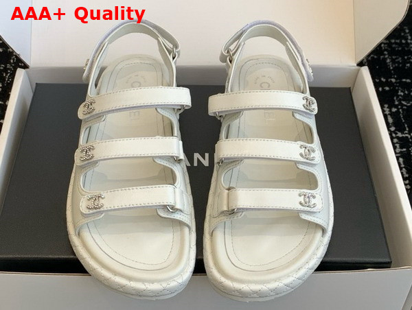 Chanel Leather Sandal in White Replica