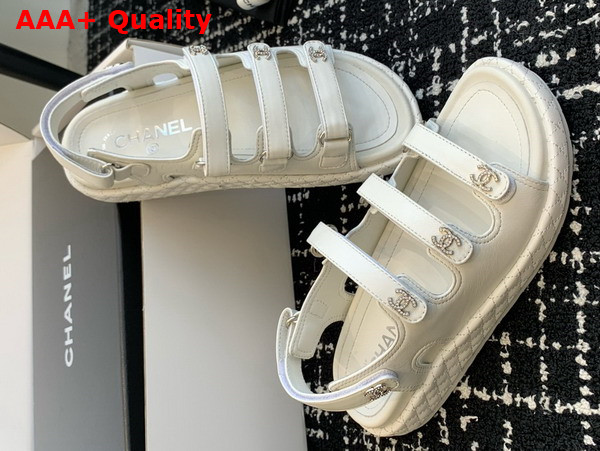 Chanel Leather Sandal in White Replica