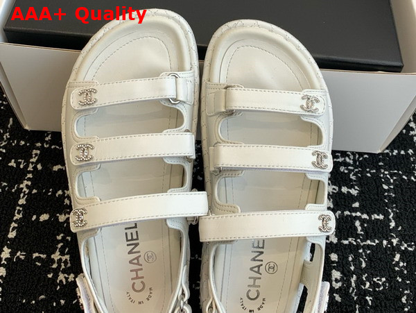 Chanel Leather Sandal in White Replica