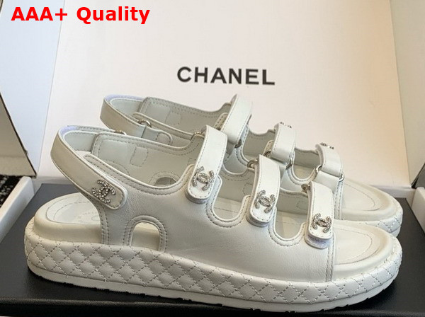 Chanel Leather Sandal in White Replica