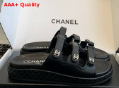 Chanel Leather Slide in Black Replica