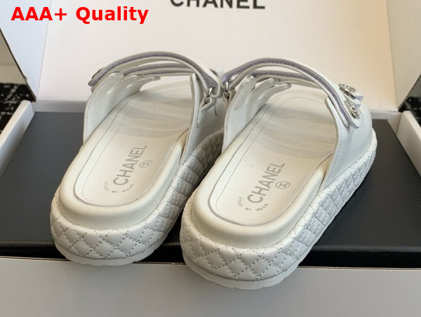 Chanel Leather Slide in White Replica