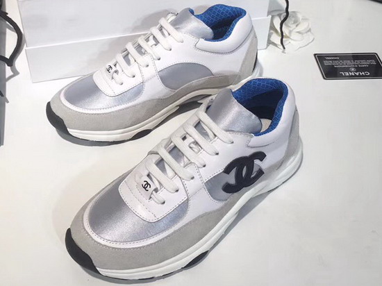 Chanel Leather Sneaker Calfskin and Suede Calfskin Blue