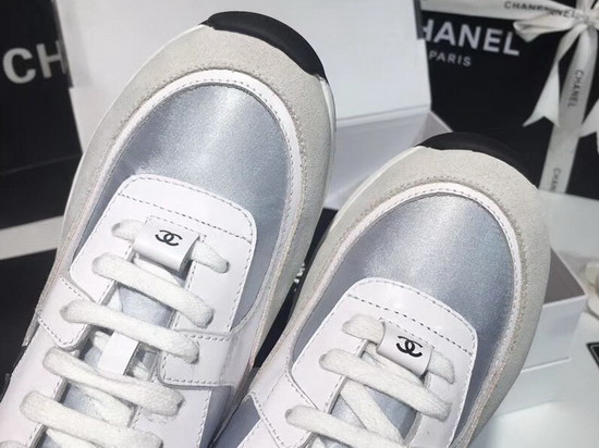 Chanel Leather Sneaker Calfskin and Suede Calfskin Blue