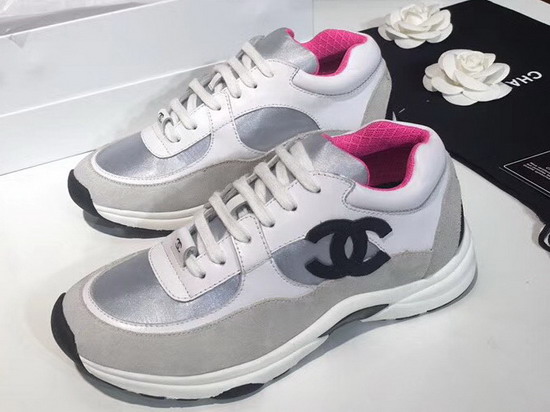 Chanel Leather Sneaker Calfskin and Suede Calfskin Light Purple