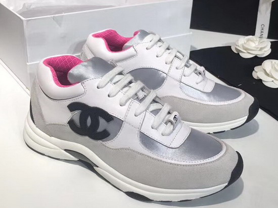 Chanel Leather Sneaker Calfskin and Suede Calfskin Light Purple