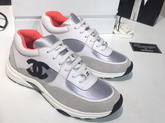 Chanel Leather Sneaker Calfskin and Suede Calfskin Orange