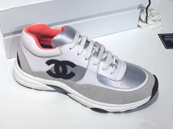 Chanel Leather Sneaker Calfskin and Suede Calfskin Orange