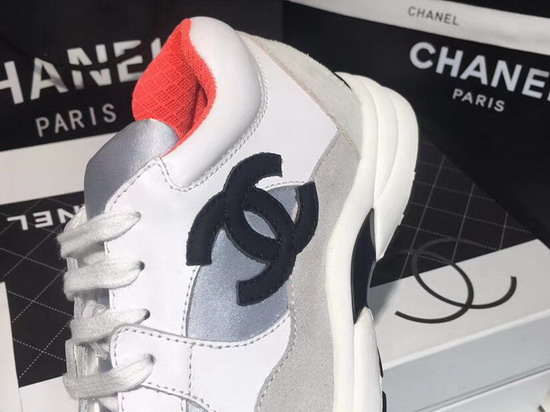 Chanel Leather Sneaker Calfskin and Suede Calfskin Orange