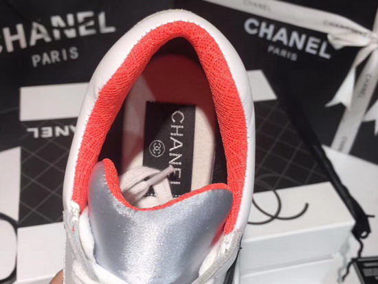 Chanel Leather Sneaker Calfskin and Suede Calfskin Orange