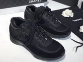 Chanel Leather Sneaker in Black Calfskin and Suede Calfskin