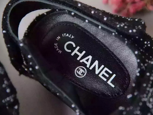 Chanel Led Sandals Black Tweed for Sale