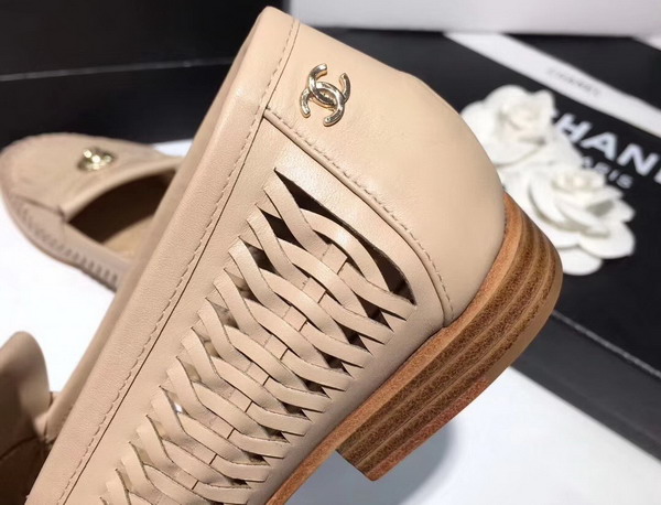 Chanel Loafers Beige Weaved Calfskin