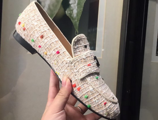 Chanel Loafers Beige and Multicolor Tweed