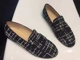 Chanel Loafers Black and White Tweed