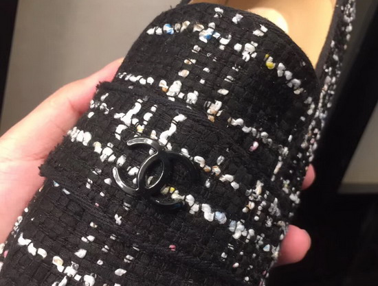 Chanel Loafers Black and White Tweed