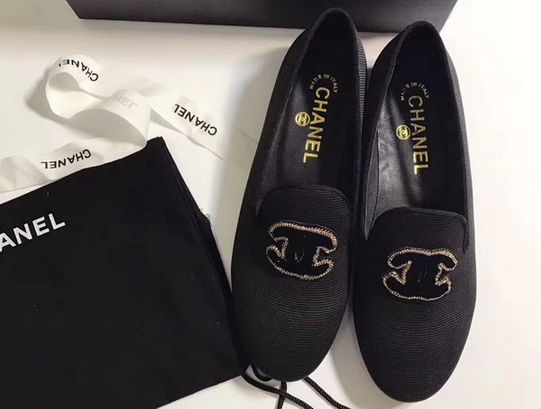 Chanel Loafers Fabric Black For Sale