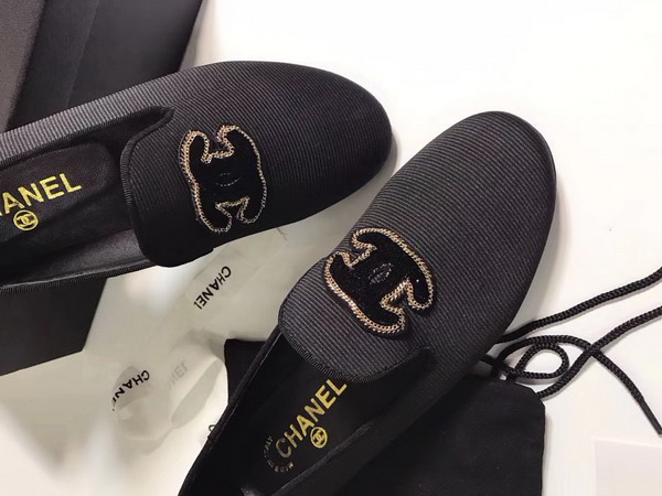 Chanel Loafers Fabric Black For Sale