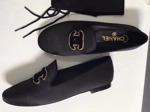 Chanel Loafers Fabric Black For Sale