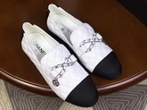 Chanel Loafers Lambskin and Grosgrain White and Black