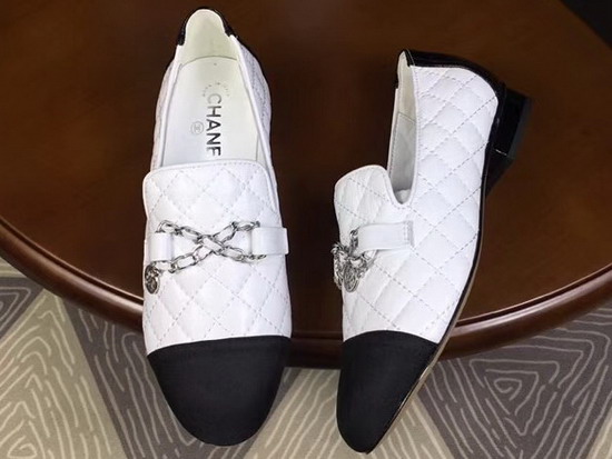 Chanel Loafers Lambskin and Grosgrain White and Black