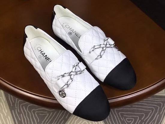 Chanel Loafers Lambskin and Grosgrain White and Black