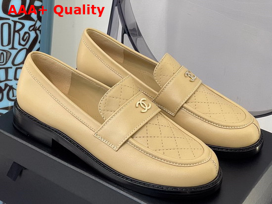 Chanel Loafers Shiny Calfskin Beige Ref G38048 Replica