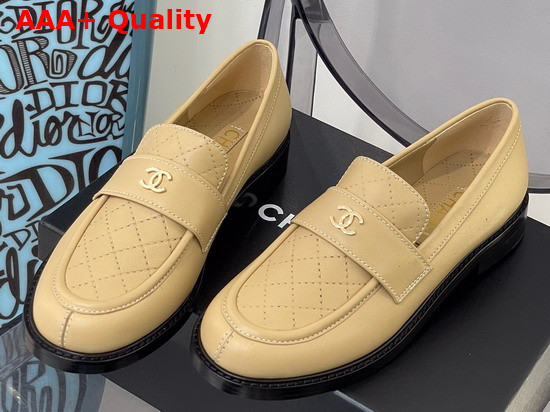 Chanel Loafers Shiny Calfskin Beige Ref G38048 Replica