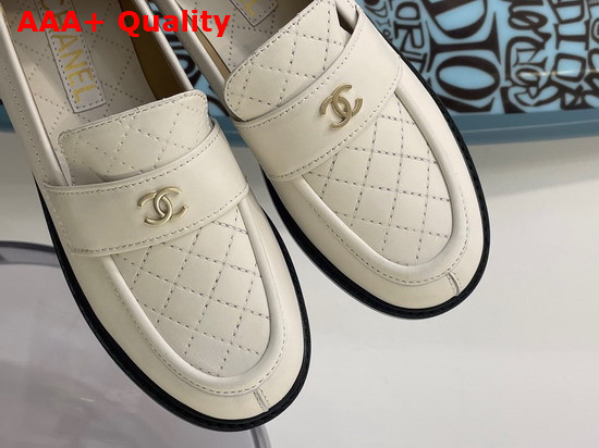 Chanel Loafers Shiny Calfskin White Ref G38048 Replica