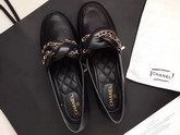 Chanel Loafers Suede Kidskin Black For Sale