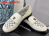 Chanel Loafers White Calfskin and Lamb Wool Replica