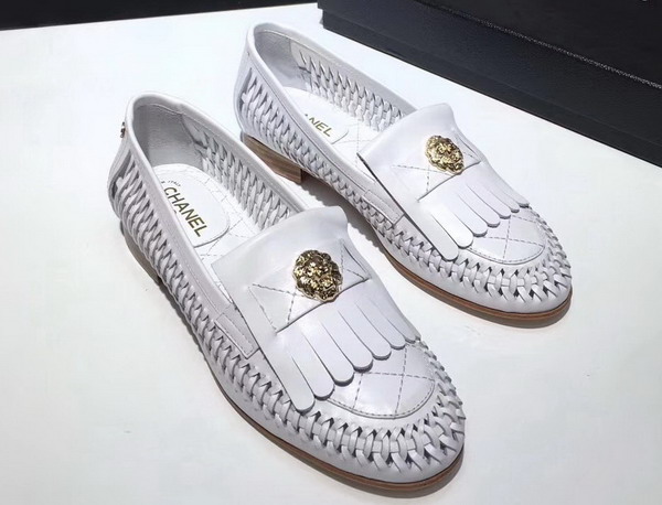 Chanel Loafers White Weaved Calfskin