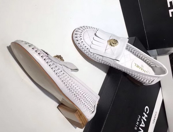 Chanel Loafers White Weaved Calfskin