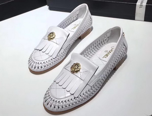 Chanel Loafers White Weaved Calfskin