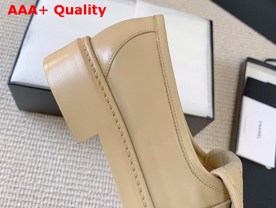 Chanel Loafers in Beige Lambskin Replica