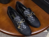 Chanel Loafers in Black Lambskin and Grosgrain