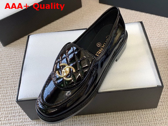 Chanel Loafers in Black Patent Leather Replica