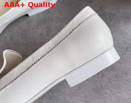 Chanel Loafers in Ivory Calfskin with Gold CC Replica