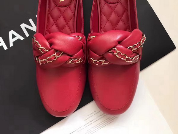 Chanel Loafers in Red Suede Kidskin For Sale