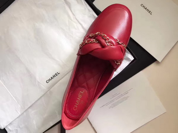 Chanel Loafers in Red Suede Kidskin For Sale