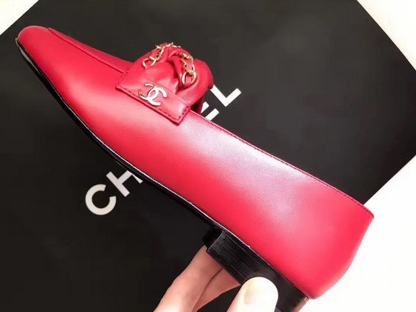 Chanel Loafers in Red Suede Kidskin For Sale