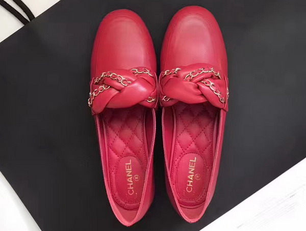 Chanel Loafers in Red Suede Kidskin For Sale