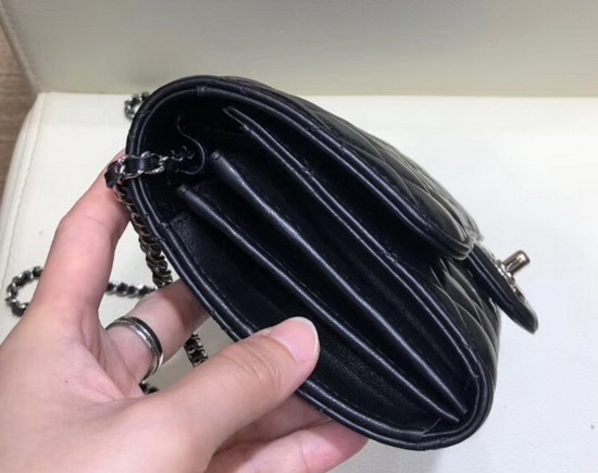 Chanel Long Flap Bag in Black Quilted Lambskin