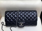 Chanel Long Flap Bag in Black Quilted Lambskin