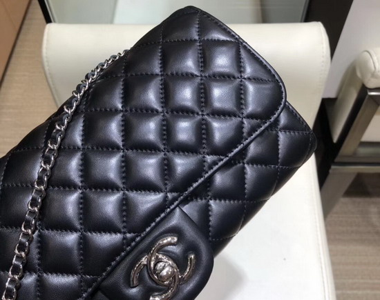 Chanel Long Flap Bag in Black Quilted Lambskin