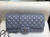 Chanel Long Flap Bag in Light Blue Quilted Lambskin