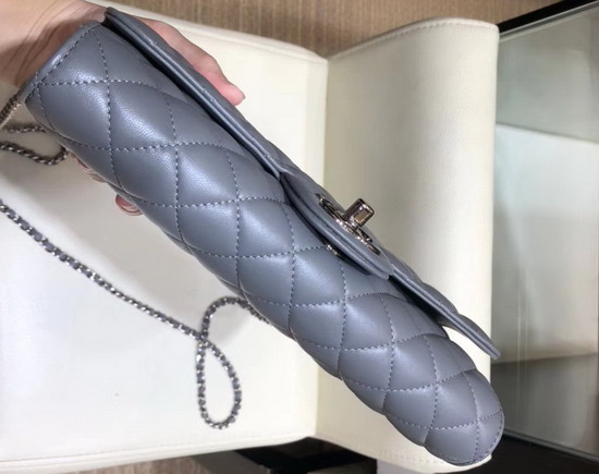 Chanel Long Flap Bag in Light Blue Quilted Lambskin