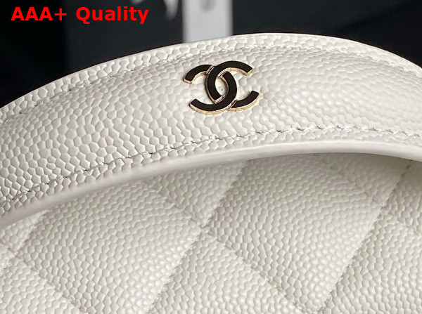 Chanel Long Vanity with Chain White Grained Calfskin Gold Tone Metal AP4407 Replica