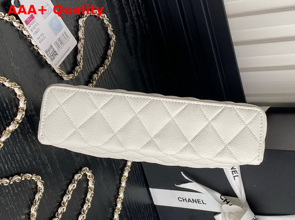 Chanel Long Vanity with Chain White Grained Calfskin Gold Tone Metal AP4407 Replica