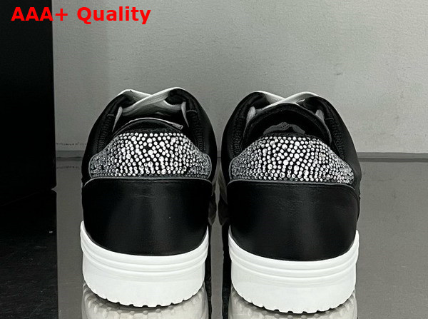 Chanel Low Top Sneakers Calfskin Fabric and Strass Black Replica